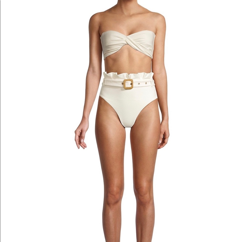 Revel Rey cream crepe bikini Quinn top & Winona Bottom BRAND NEW WITH TAGS sizeL